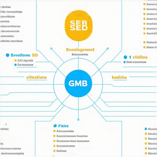 Diagram showing interconnected SEO signals influencing GMB rankings