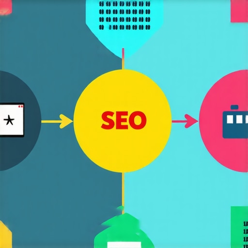 An infographic showing interconnected SEO signals affecting search rankings.