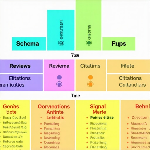 Infographic illustrating the layers of Google My Business signals from technical to engagement metrics
