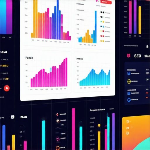 High-tech dashboard with real-time SEO signals and analytics, showcasing AI integration.
