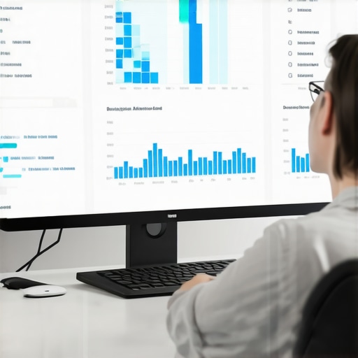 Person reviewing local SEO dashboards on a computer, focusing on BrightLocal and Ahrefs tools for GMB maintenance.