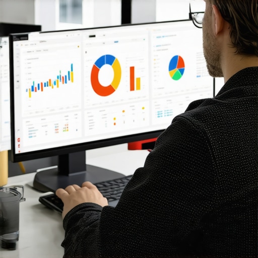 Digital marketer analyzing GMB signals and data on a computer screen.