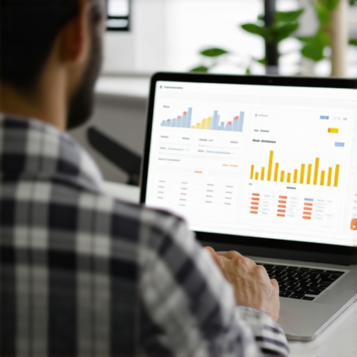 Analyzing Local SEO Metrics for GMB Optimization A person reviewing local SEO data on a laptop to improve Google My Business rankings