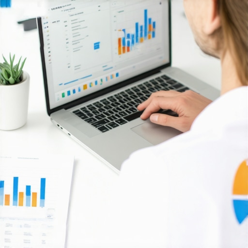 Person reviewing local SEO data on a laptop to improve Google My Business rankings