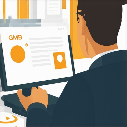 Digital detective analyzing Google My Business signals on a computer screen.