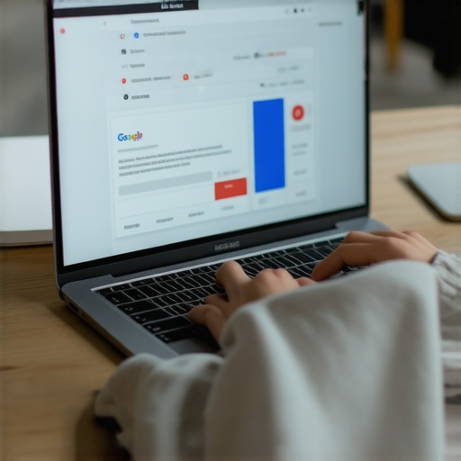 Person working on GMB profile on laptop