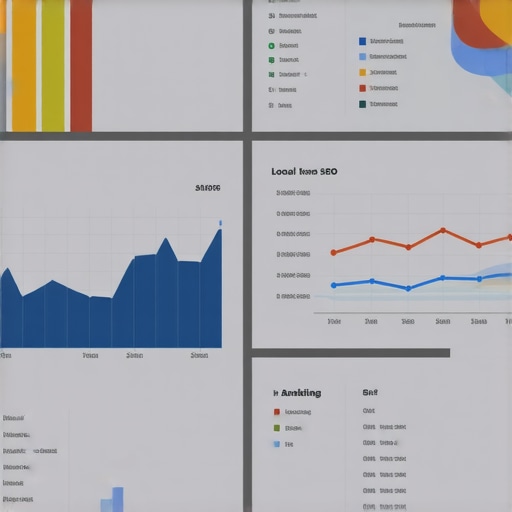 A digital dashboard showing local SEO metrics, rankings, and analytics.