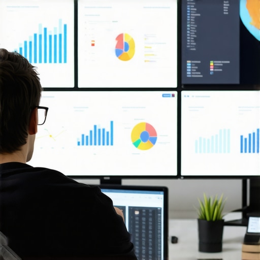 A person reviewing SEO data and tools on computer screens to maintain GMB signals
