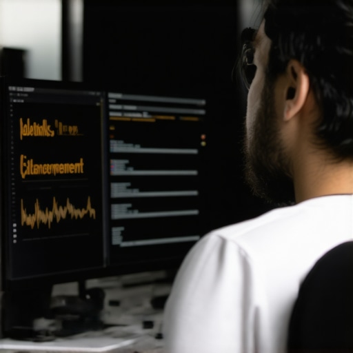 SEO analyst reviewing backlink profiles and citation consistency on multiple screens.