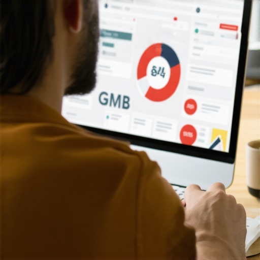 A person reviewing local SEO and GMB analytics on a computer screen.