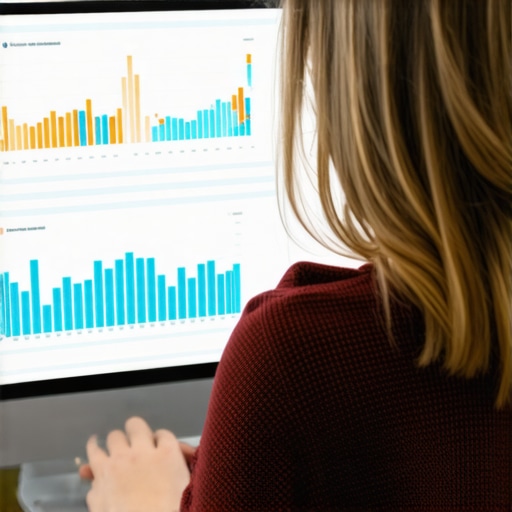 Person analyzing local SEO data on a screen to maintain GMB rankings