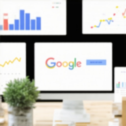 Optimized workspace with digital tools monitoring Google My Business signals.