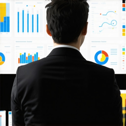 Businessman reviewing SEO data and local search rankings