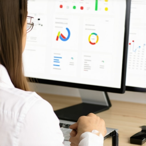 SEO analyst reviewing GMB signals with charts and checklists.