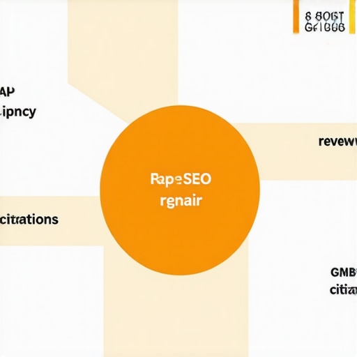 Diagram illustrating crucial SEO signals that influence Google My Business ranking repair.