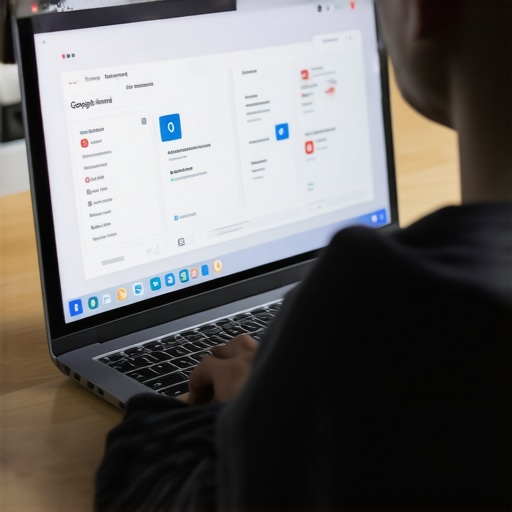 Person working on Google My Business listing on laptop.