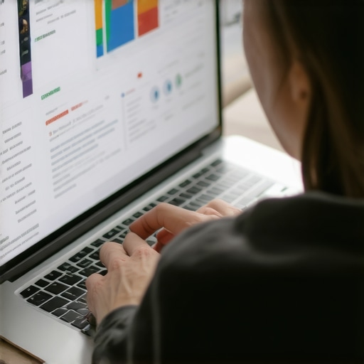 Person examining high-quality business proof images on a laptop screen during GMB verification process