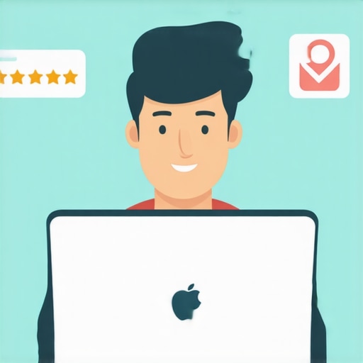 Person analyzing SEO signals for Google My Business ranking repair.