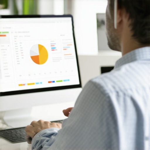 Person reviewing spreadsheets for business listing corrections